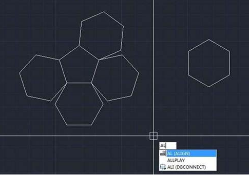 CAD如何使六邊形對(duì)齊到五邊形上？