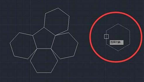 CAD如何使六邊形對(duì)齊到五邊形上？