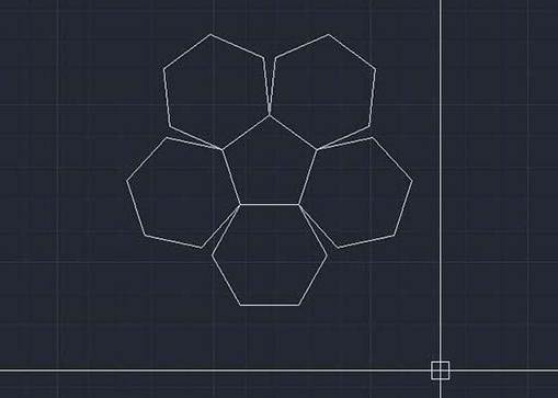 CAD多個六邊形對齊的方法
